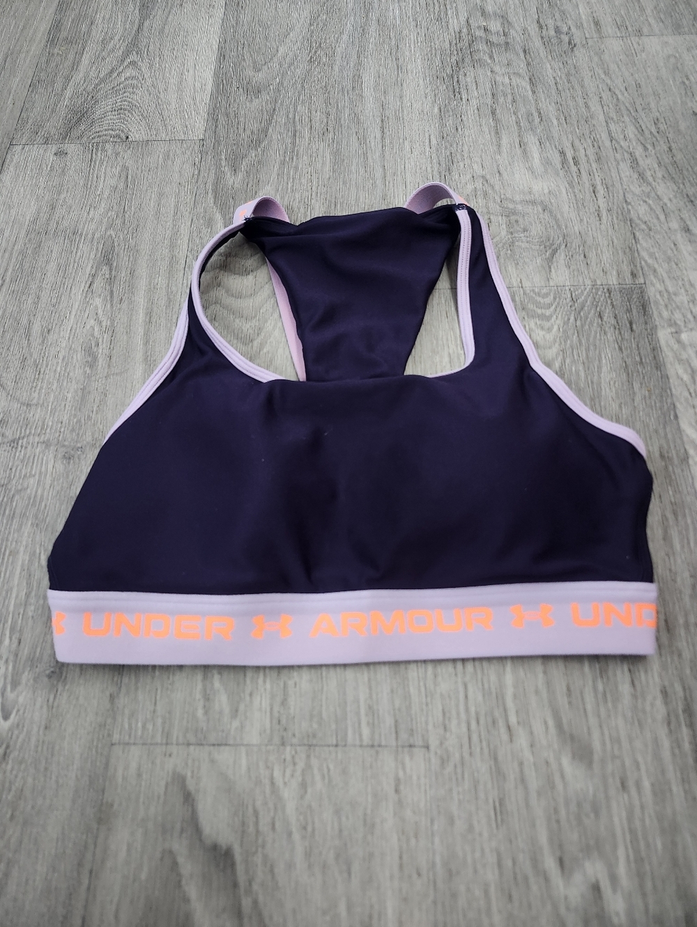 Under Armour Crossback Pocket Sports Bra Women's Large Purple EUC